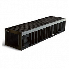 Лоток водоотводный пластиковый ЛВП PROFI DN200 H202 E600 комплект